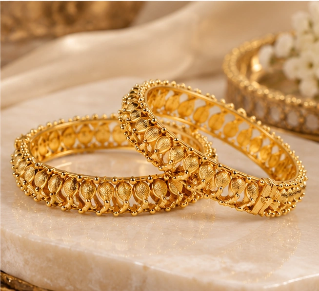 Interlaced Floral Kada Bangles - Image 2