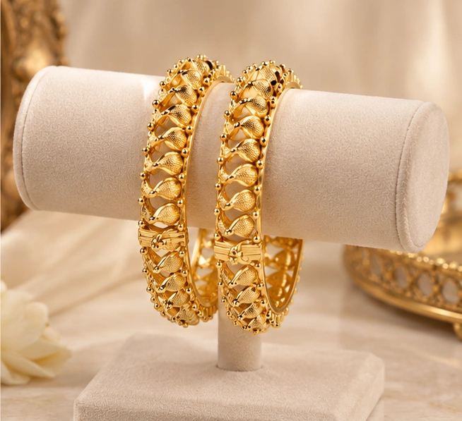 Interlaced Floral Kada Bangles - Image 3