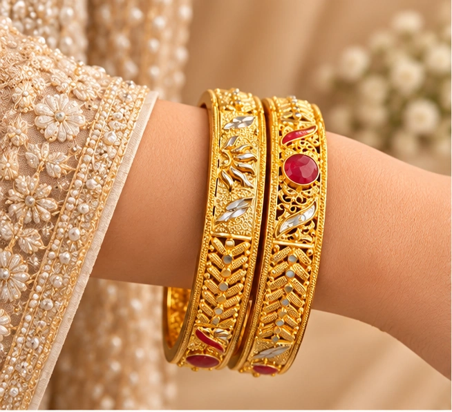 Crimson Accent Bangles