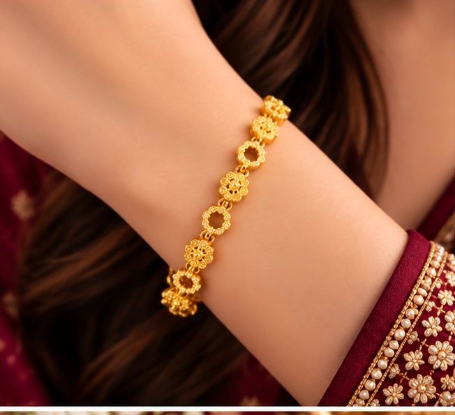 Floral Rosette Link Bracelet