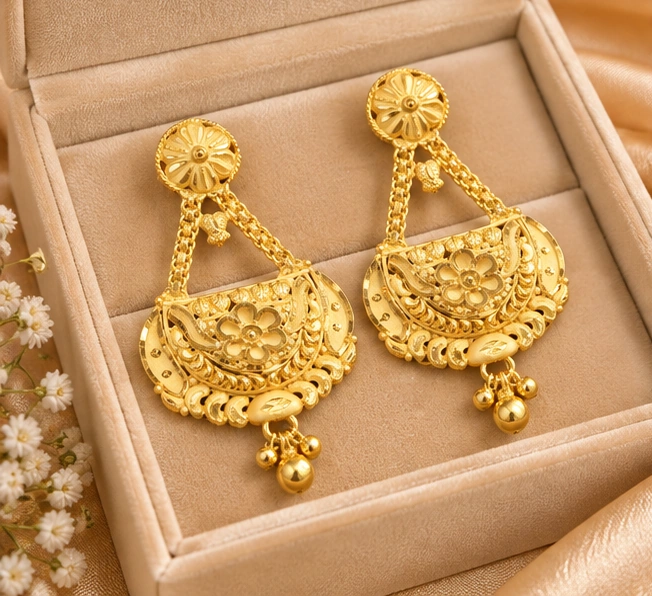 Ornate Bell Drop Earrings - Image 4