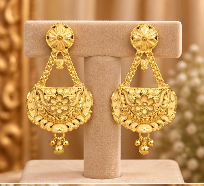 Ornate Bell Drop Earrings - Image 3