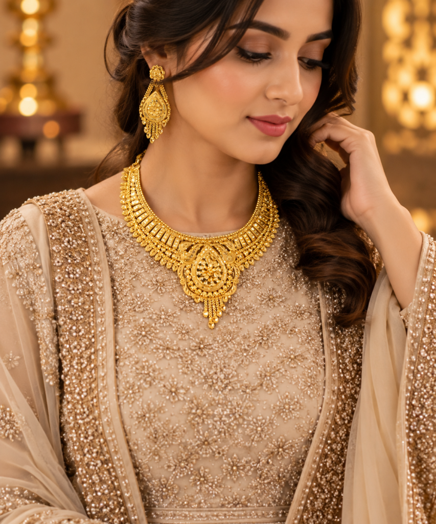 Temple Drop Motif Necklace