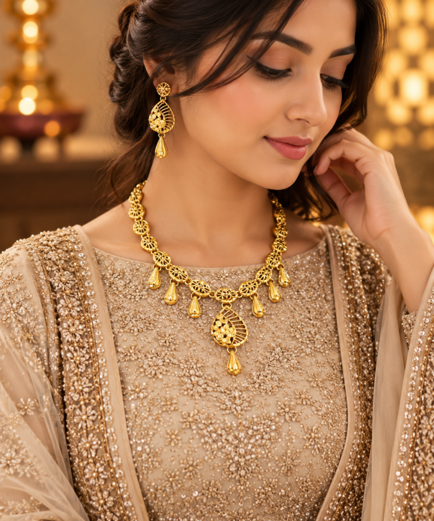 Delicate Floral Drop Necklace