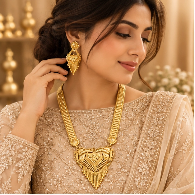 Heart Medallion Long Necklace