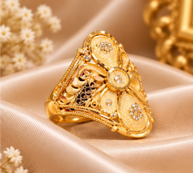 Ornate Filigree Cocktail Ring - Image 3