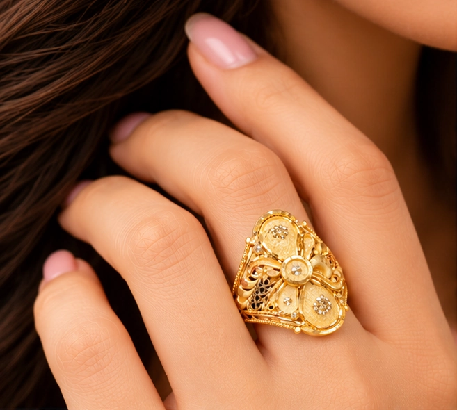 Ornate Filigree Cocktail Ring
