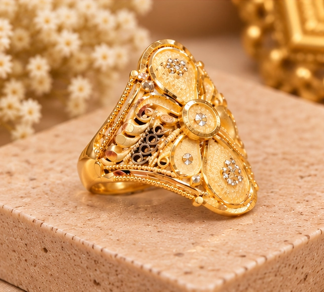 Ornate Filigree Cocktail Ring - Image 2