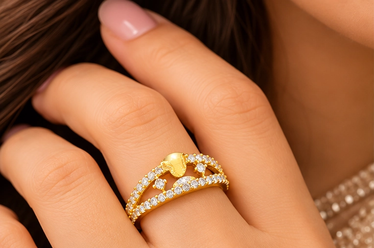 Twin Row Accent Ring