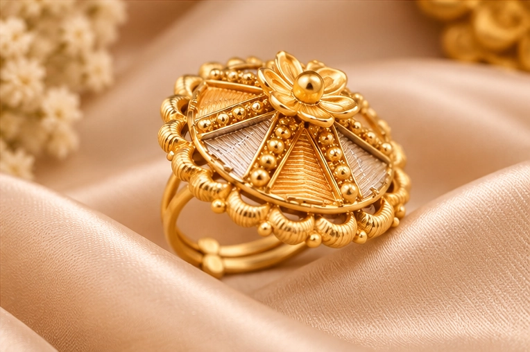Floral Cluster Statement Ring - Image 3
