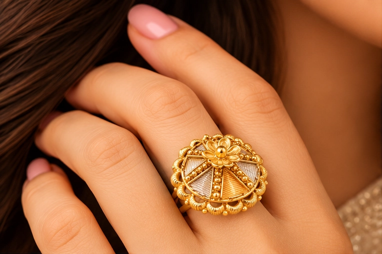 Floral Cluster Statement Ring