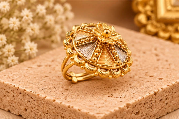 Floral Cluster Statement Ring - Image 2