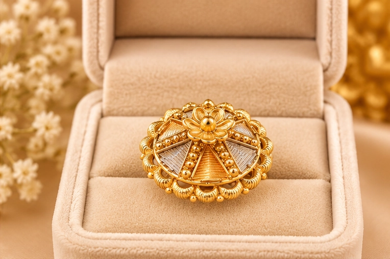 Floral Cluster Statement Ring - Image 4