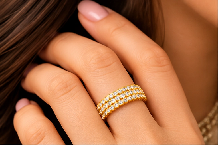 Triple Row Accent Ring