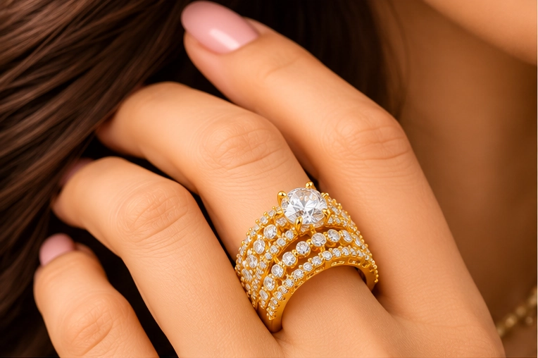Layered Halo Band Ring