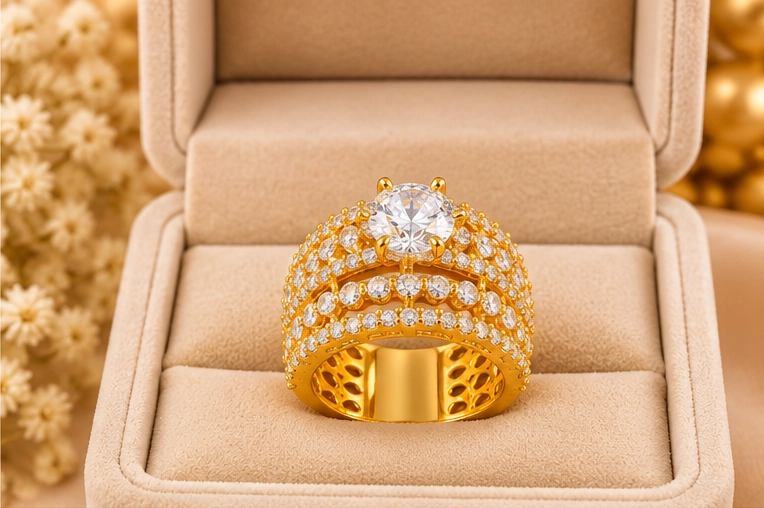 Layered Halo Band Ring - Image 4
