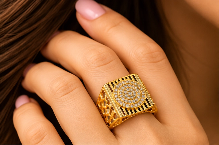 Geometric Signet Ring