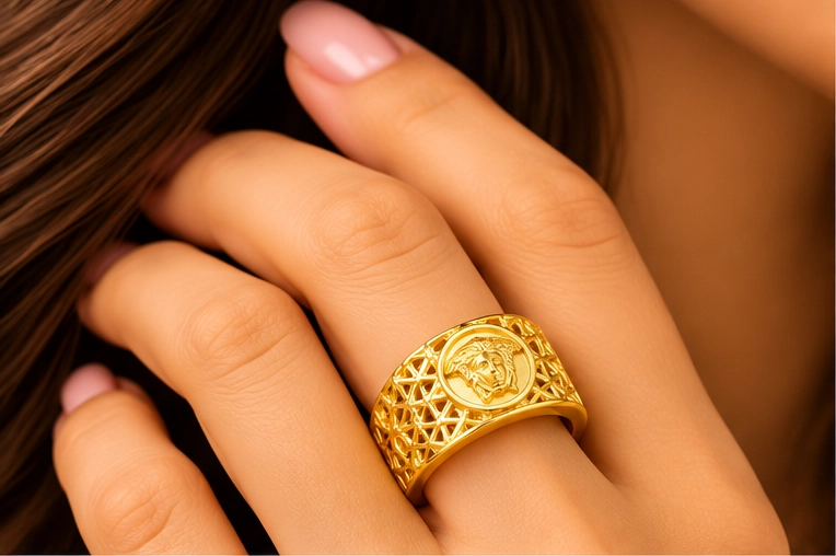 Sunburst Motif Ring