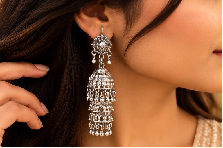 Layered Jhumka Earrings